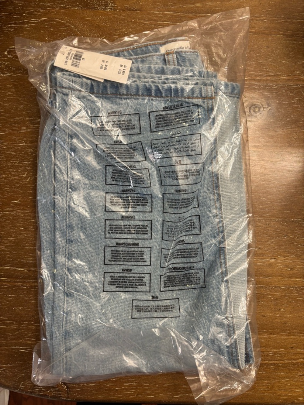 NWT: Abercrombie & Fitch High Rise Light Denim Midi Skirt - Picture 8 of 8